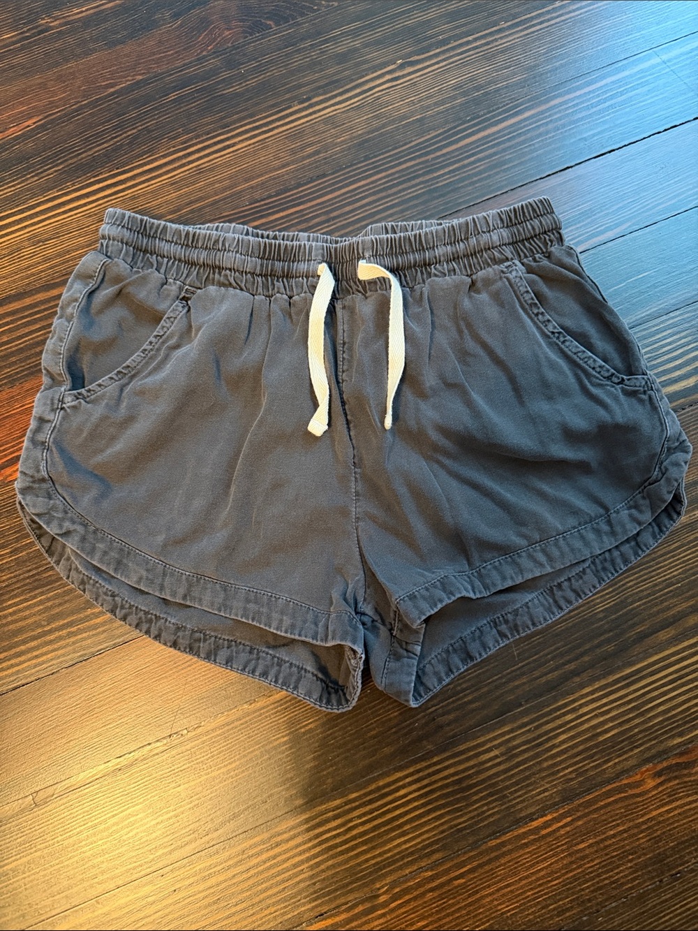 Billabong Navy Elastic Waist Athletic Shorts with Drawstring